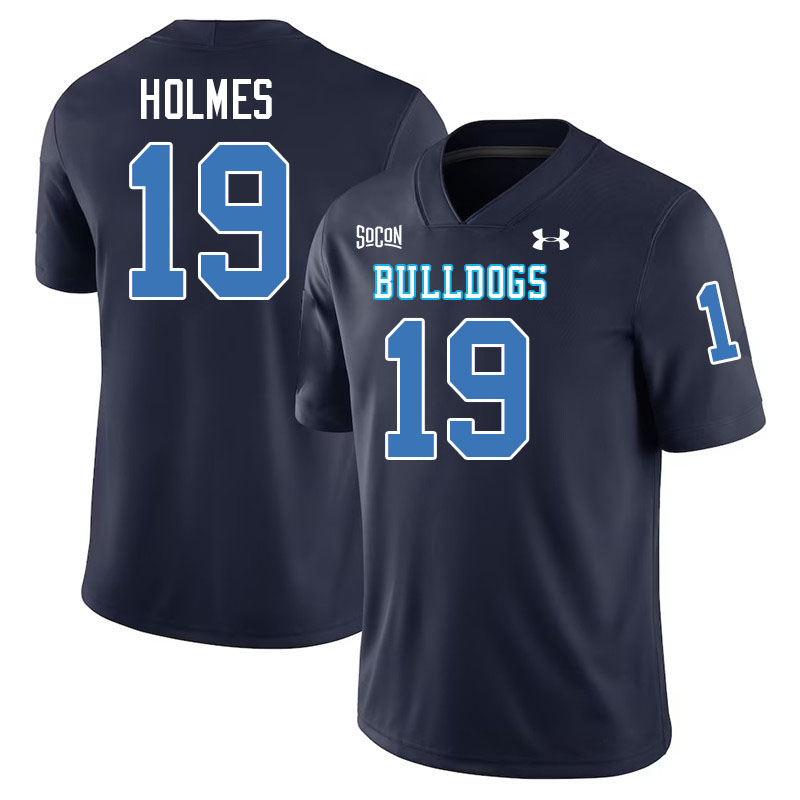 The Citadel Bulldogs #19 Jeremiah Holmes College Football Jerseys,Uniforms-Navy
